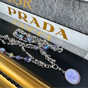 Kirks Folly “Love Never Dies” Statement Necklace – Frosted Opalescent